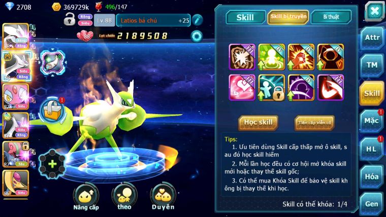 Mã : #TTS6204 - S1818 - V4 - 515 Sách Kyurem Unvoa Latios bá chủ mes latias nhiều pet ht