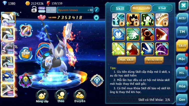 Mã : #TTS6203 - S1710 - Top48 - V12 - Kyurem Unvoa WB Bá chủ Palkia cộng hưởng kyogre bc cặp lati bc