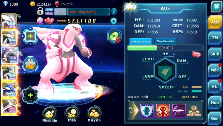 Mã : #TTS6203 - S1710 - Top48 - V12 - Kyurem Unvoa WB Bá chủ Palkia cộng hưởng kyogre bc cặp lati bc