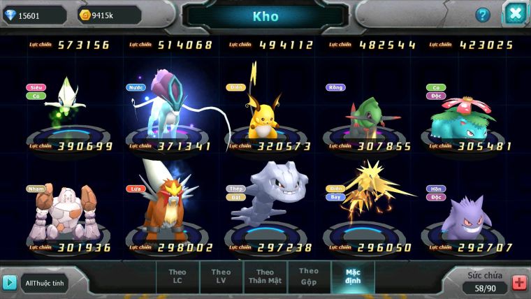 Mã : #TTS6201 - S1872 - Top22 - V10 - 15K KC - Tapu koko bá chủ raikou zygarde flare lugia diancie thần điện rắn băng
