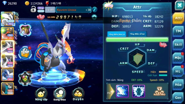 Mã : #TTS6234 - S1845 - V7 - 27K KC - Kyurem Unvoa cặp lati bc ho-oh lugia nhiều pet ht