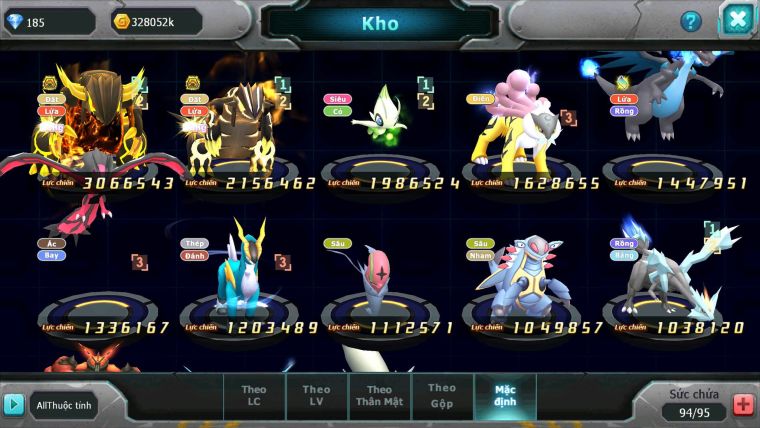 Mã : #TTS6233 - S1819 - V7 - Qvld bá chủ Groudon bc celebi raikou nhiều pet ht