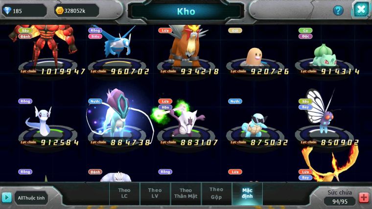 Mã : #TTS6233 - S1819 - V7 - Qvld bá chủ Groudon bc celebi raikou nhiều pet ht