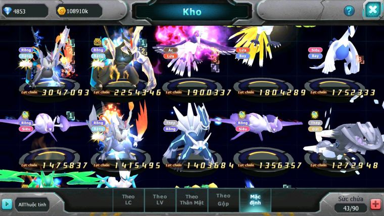 Mã : #TTS6232 - S299 - Kyurem Unvoa Black bá chủ White drak hooh hooh nhiều pet ht