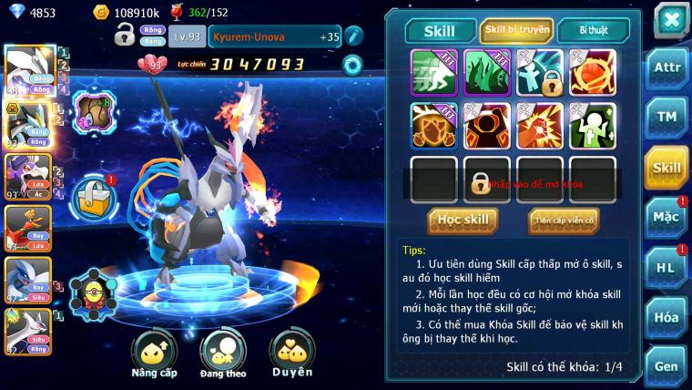 Mã : #TTS6232 - S299 - Kyurem Unvoa Black bá chủ White drak hooh hooh nhiều pet ht