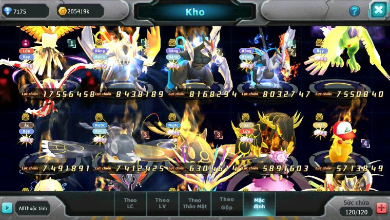 Mã : #TTS6240 - S90 - Top42 - V9 - Ho-oh dynamax WB Bá Chủ Kyurem Unvoa Thần gió bc cặp cá bc nhiều pet bc