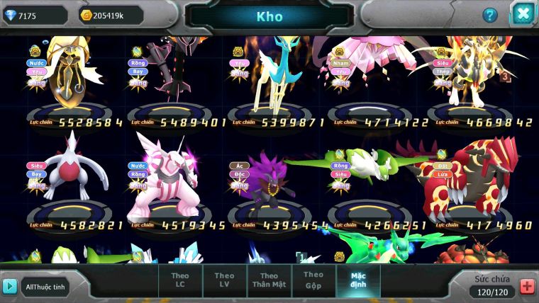 Mã : #TTS6240 - S90 - Top42 - V9 - Ho-oh dynamax WB Bá Chủ Kyurem Unvoa Thần gió bc cặp cá bc nhiều pet bc