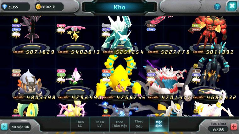 Mã : #TTS6238 - S430 - V12 - 21K KC - Top45 - Diancie dynamax ho-oh bc palkia bc unvoa wb bc nhiều pet ht