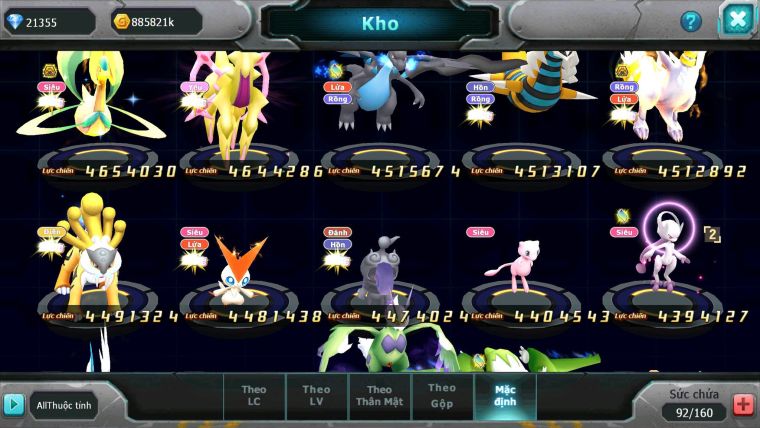 Mã : #TTS6238 - S430 - V12 - 21K KC - Top45 - Diancie dynamax ho-oh bc palkia bc unvoa wb bc nhiều pet ht