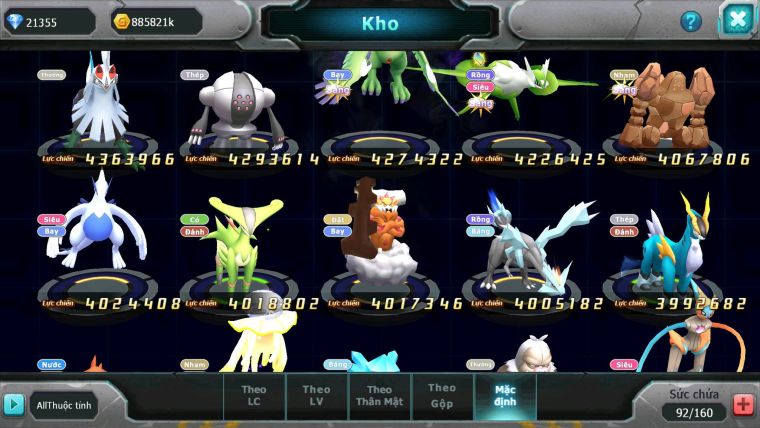 Mã : #TTS6238 - S430 - V12 - 21K KC - Top45 - Diancie dynamax ho-oh bc palkia bc unvoa wb bc nhiều pet ht