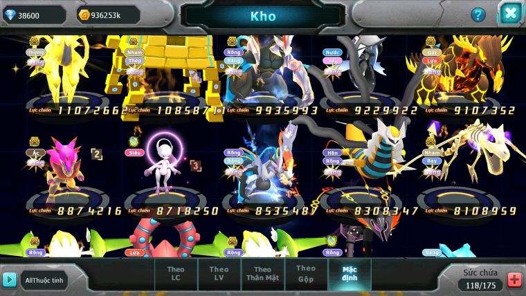 Mã : #TTS6244 - S1046 - Top1 ALL - Top 15 - Palkia cộng hưởng Hooh& Diancie Ch dyanamx Nhiều pet ht form quá đẹp