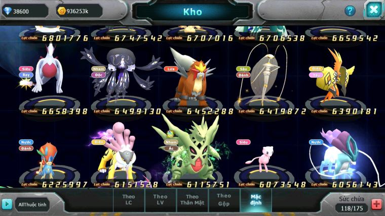 Mã : #TTS6244 - S1046 - Top1 ALL - Top 15 - Palkia cộng hưởng Hooh& Diancie Ch dyanamx Nhiều pet ht form quá đẹp