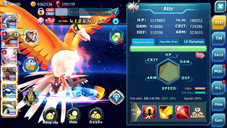 Mã : #TTS6244 - S1046 - Top1 ALL - Top 15 - Palkia cộng hưởng Hooh& Diancie Ch dyanamx Nhiều pet ht form quá đẹp