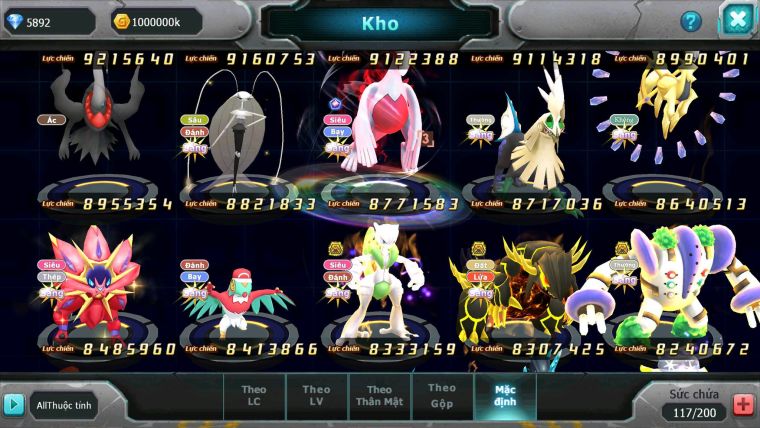 Mã : #TTS6241 - S511 - Top1-2S - Top 2 Cham - V20 - White & Black & Ho-oh & Diancie cộng hưởng dyanamx Yvetal & Lugia cộng hưởng Unvoa bá chủ nhiều pet ht