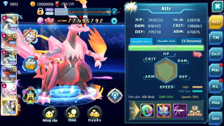 Mã : #TTS6241 - S511 - Top1-2S - Top 2 Cham - V20 - White & Black & Ho-oh & Diancie cộng hưởng dyanamx Yvetal & Lugia cộng hưởng Unvoa bá chủ nhiều pet ht