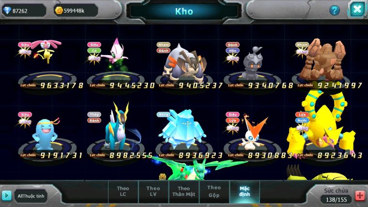 Mã : #TTS6246 - S650 - Top3-4 V15 - 87K KC - 3K1 Sách - Ho-oh & WB & Diancie Cộng Hưởng Dyanamx Yvetal Ch Nhiều pet HT + Meganec