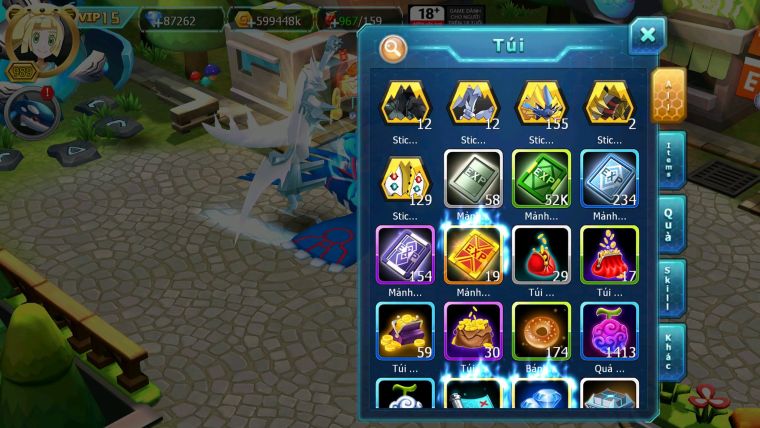 Mã : #TTS6246 - S650 - Top3-4 V15 - 87K KC - 3K1 Sách - Ho-oh & WB & Diancie Cộng Hưởng Dyanamx Yvetal Ch Nhiều pet HT + Meganec