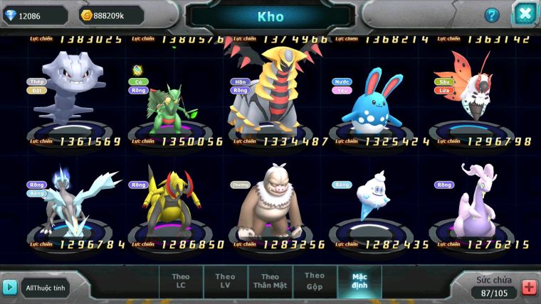 Mã : #TTS6260 - S1810 - V11 - 12K KC - Cặp cá bá chủ Kyurem Unvoa cặp lati bá chủ quá ngon