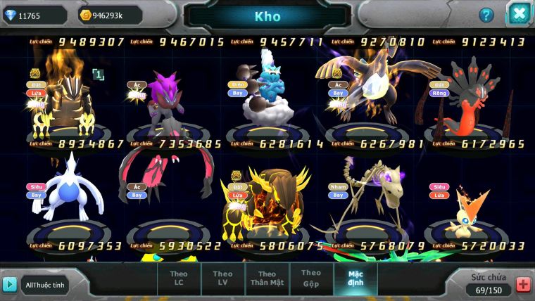 Mã : #TTS6281 - S945 - Top14 - V13 - 900 Sách Ho-oh % Diancie Cộng Hưởng Dyanamx Palkia cộng hưởng nhiều pet bá chủ