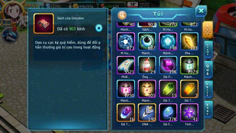 Mã : #TTS6281 - S945 - Top14 - V13 - 900 Sách Ho-oh % Diancie Cộng Hưởng Dyanamx Palkia cộng hưởng nhiều pet bá chủ