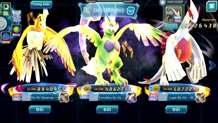 Mã : #TTS6280 - S1255 - V11 - Ho-oh bá chủ dyanamx lugia bá chủ thần gió bc Cặp lati bc