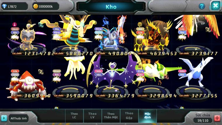 Mã : #TTS6284 - S1090 - V5 - 17K8 KC - Mashadow Dyanamx Giratina bá chủ Kyurem Unvoa nhiều pet ht