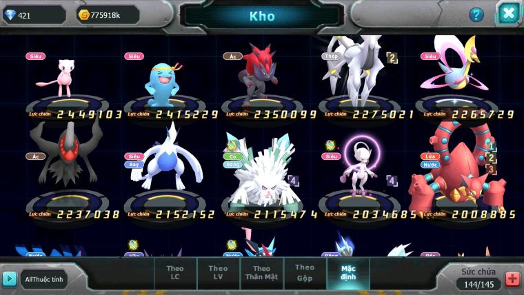 Mã : #TTS6287 - S1163 - V3 - Mew giáp bá chủ Qvld bc Tapu lele Kyurem Cặp Lati bá chủ