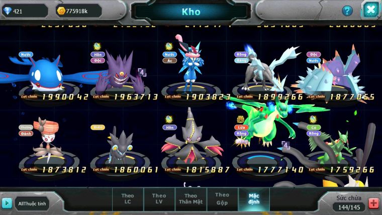 Mã : #TTS6287 - S1163 - V3 - Mew giáp bá chủ Qvld bc Tapu lele Kyurem Cặp Lati bá chủ