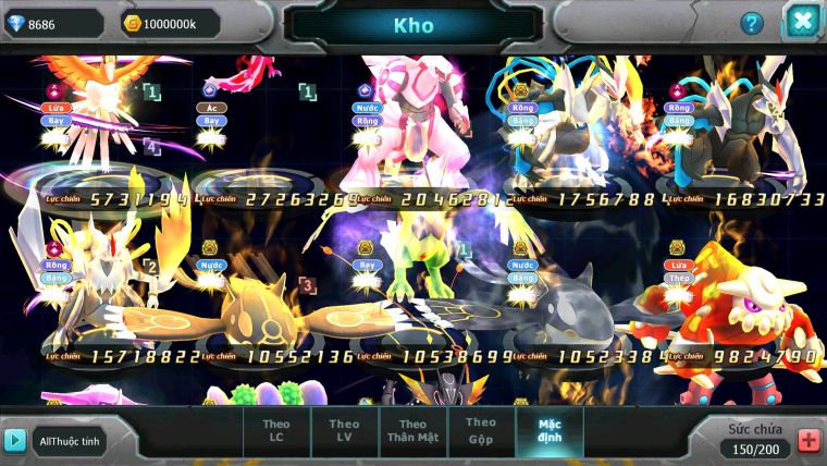 Mã : #TTS6296 - S1253 - Top5- V14 - Ho-oh Cộng Hưởng Dynamax LC Khủng Yvetal & Palkia cộng hưởng Kyurem Unvoa Bá Chủ ( Nạp 10tr ) - WB Dynamax