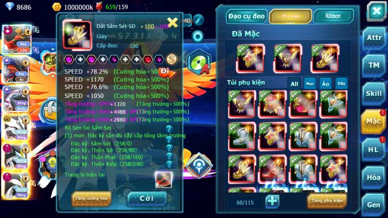 Mã : #TTS6296 - S1253 - Top5- V14 - Ho-oh Cộng Hưởng Dynamax LC Khủng Yvetal & Palkia cộng hưởng Kyurem Unvoa Bá Chủ ( Nạp 10tr ) - WB Dynamax