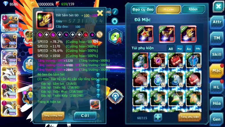 Mã : #TTS6296 - S1253 - Top5- V14 - Ho-oh Cộng Hưởng Dynamax LC Khủng Yvetal & Palkia cộng hưởng Kyurem Unvoa Bá Chủ ( Nạp 10tr ) - WB Dynamax