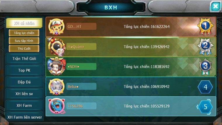 Mã : #TTS6296 - S1253 - Top5- V14 - Ho-oh Cộng Hưởng Dynamax LC Khủng Yvetal & Palkia cộng hưởng Kyurem Unvoa Bá Chủ ( Nạp 10tr ) - WB Dynamax