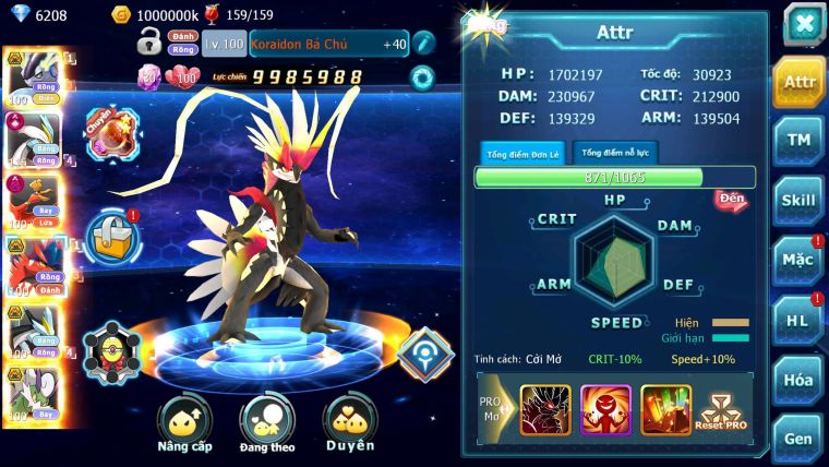 Mã : #TTS6299 - S1683 - Top20  V15 - Miradon & Koraidon Bá CHủ White cộng hưởng dyanamx Ho-oh dyanamx Black bc nhiều pet ht