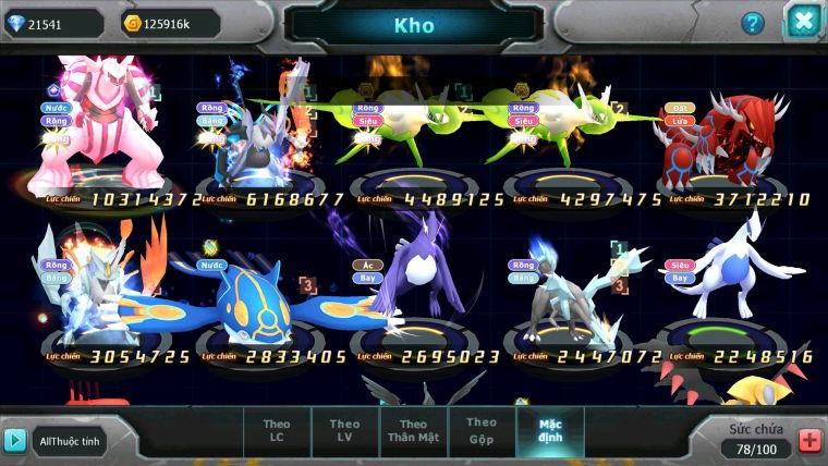 Mã : #TTS6311 - S1688 - V6 - 21K KC Palkia cộng hưởng full ss Kyurem Unvoa Cặp Lati bc nhiều pet ht