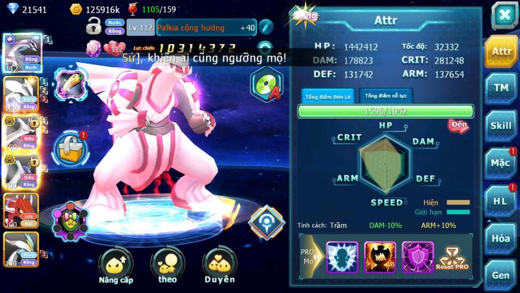 Mã : #TTS6311 - S1688 - V6 - 21K KC Palkia cộng hưởng full ss Kyurem Unvoa Cặp Lati bc nhiều pet ht