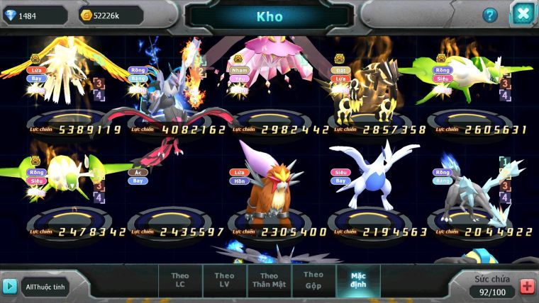 Mã : #TTS6310 - S1449 - V5 - Ho-oh Bá Chủ Kyurem Unvoa Diancie Bc Groudon bc cặp lati bc
