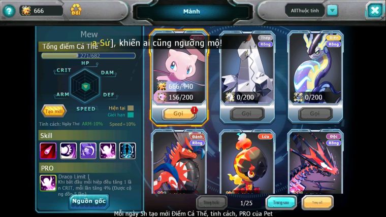 Mã : #TTS6314 - S1165 - V4 - 34K KC - Ho-oh bc Qvld bc yvetal bc thần gió bc Kyurem Unvoa Nhiều pet HT