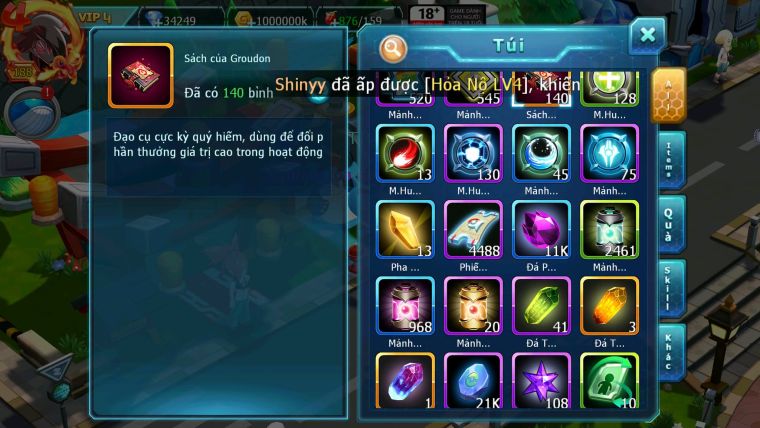 Mã : #TTS6314 - S1165 - V4 - 34K KC - Ho-oh bc Qvld bc yvetal bc thần gió bc Kyurem Unvoa Nhiều pet HT