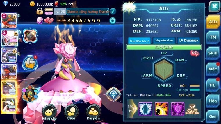 Mã : #TTS6502 - S905 - V13 - BXH: 5 All - 21K Kc Ho-oh & Diancie CHD , Yvetal & Palkia CH Form 3 Team Hot Meta