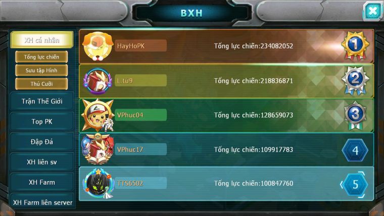 Mã : #TTS6502 - S905 - V13 - BXH: 5 All - 21K Kc Ho-oh & Diancie CHD , Yvetal & Palkia CH Form 3 Team Hot Meta