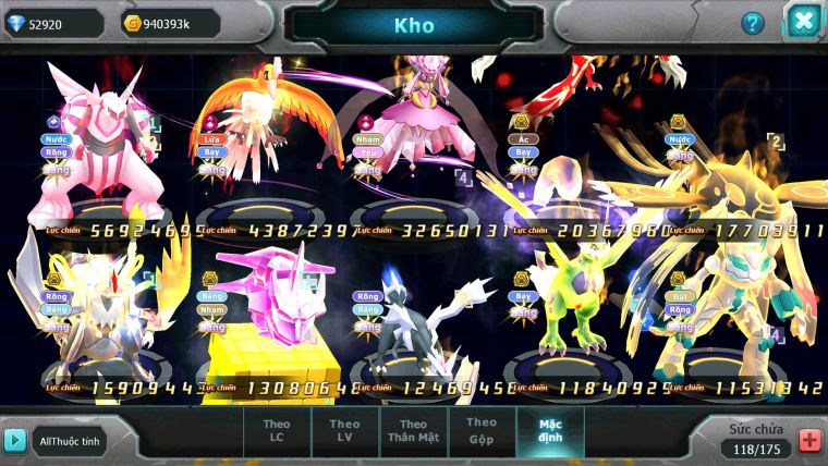 Mã : #TTS6501 - S1046 - V15 - BXH : 1 All Palkia CH - Diancie & Ho-oh CHD Yvetal Kyogre WB BC Đua Cực Ngon