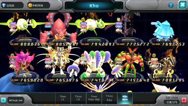 Mã : #TTS6501 - S1046 - V15 - BXH : 1 All Palkia CH - Diancie & Ho-oh CHD Yvetal Kyogre WB BC Đua Cực Ngon