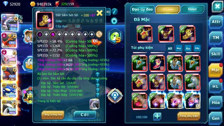 Mã : #TTS6501 - S1046 - V15 - BXH : 1 All Palkia CH - Diancie & Ho-oh CHD Yvetal Kyogre WB BC Đua Cực Ngon