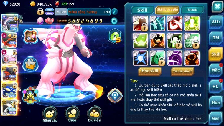 Mã : #TTS6501 - S1046 - V15 - BXH : 1 All Palkia CH - Diancie & Ho-oh CHD Yvetal Kyogre WB BC Đua Cực Ngon