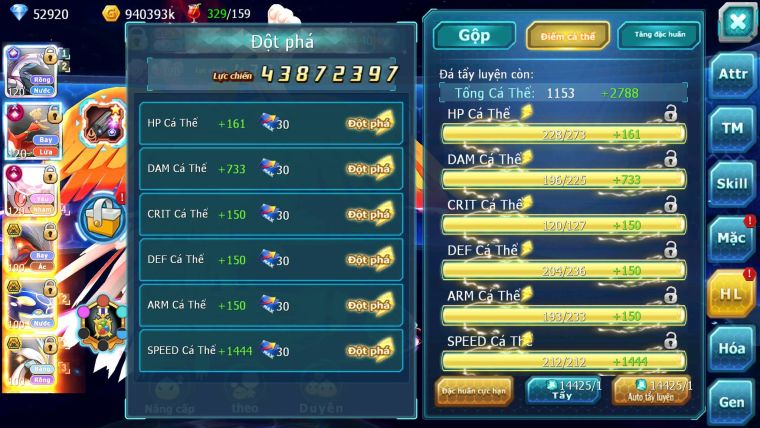 Mã : #TTS6501 - S1046 - V15 - BXH : 1 All Palkia CH - Diancie & Ho-oh CHD Yvetal Kyogre WB BC Đua Cực Ngon