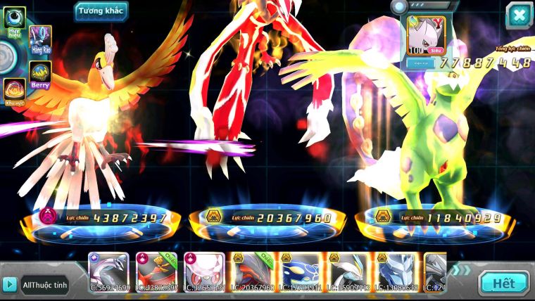 Mã : #TTS6501 - S1046 - V15 - BXH : 1 All Palkia CH - Diancie & Ho-oh CHD Yvetal Kyogre WB BC Đua Cực Ngon