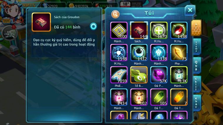 Mã : #TTS6501 - S1046 - V15 - BXH : 1 All Palkia CH - Diancie & Ho-oh CHD Yvetal Kyogre WB BC Đua Cực Ngon