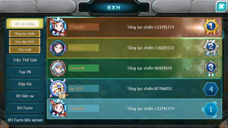 Mã : #TTS6501 - S1046 - V15 - BXH : 1 All Palkia CH - Diancie & Ho-oh CHD Yvetal Kyogre WB BC Đua Cực Ngon