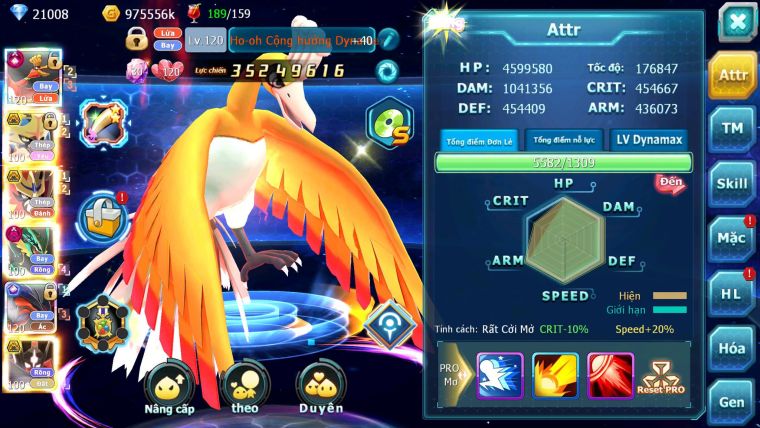 Mã : #TTS6503 - S1322 - V15 - BXH : 23 - 1K2 Sách - 21K KC - Ho-oh CHD Yvetal CH Kiếm &Khiên Bá Chủ Ray Dymax Zflare BC