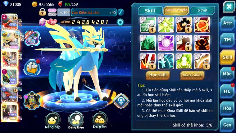 Mã : #TTS6503 - S1322 - V15 - BXH : 23 - 1K2 Sách - 21K KC - Ho-oh CHD Yvetal CH Kiếm &Khiên Bá Chủ Ray Dymax Zflare BC